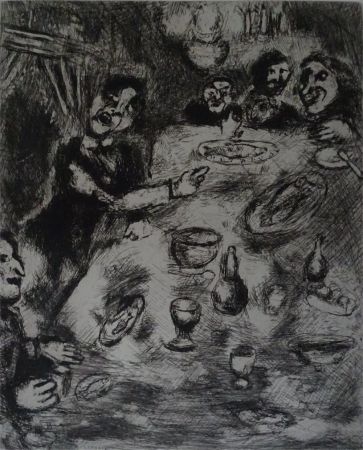 Eau-Forte Chagall - Le Rieur et les Poissons