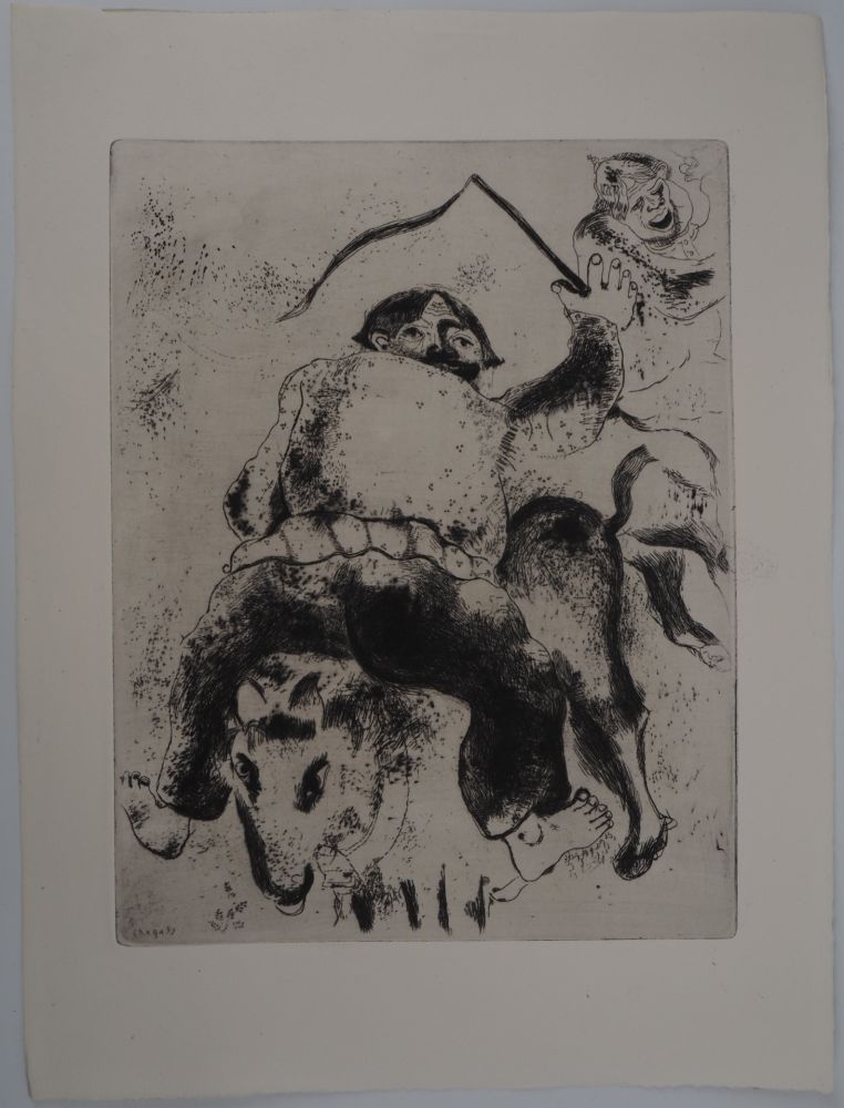 Gravure Chagall - Le rodéo (Le père Mitiaï et le père Miniaï)