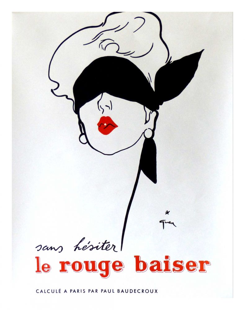 Affiche Gruau - LE ROUGE BAISER