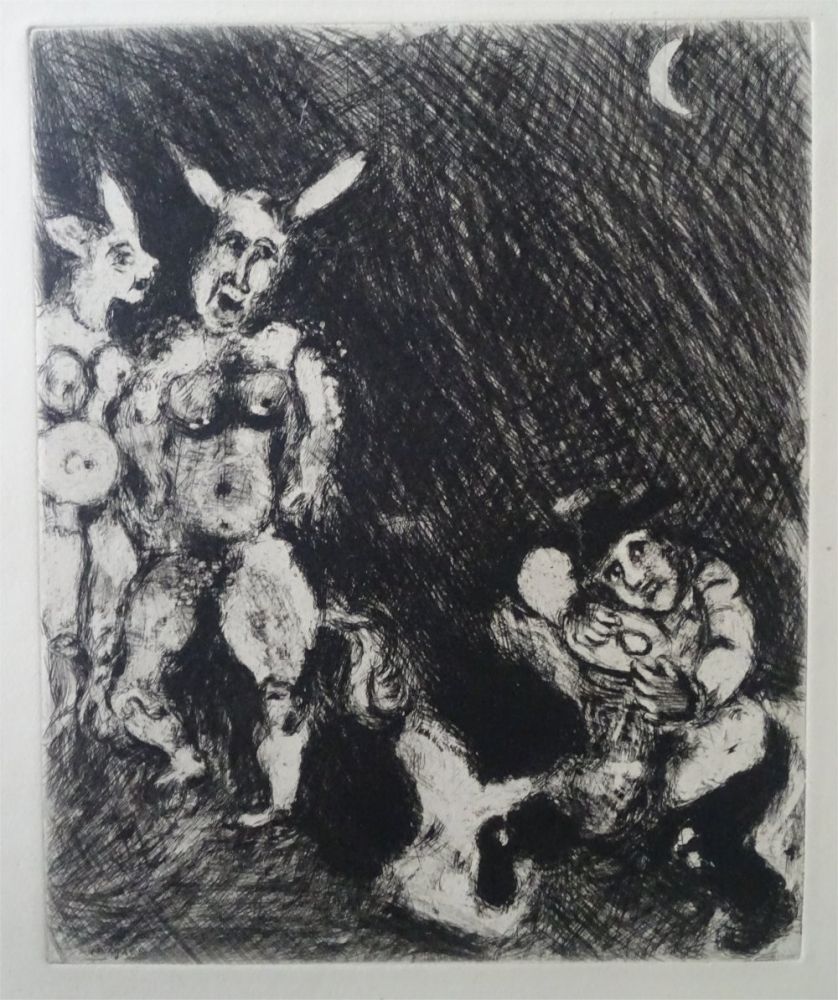 Eau-Forte Chagall - Le Satyr et le passant