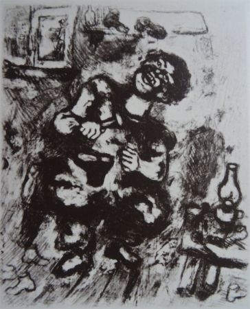 Eau-Forte Chagall - Le Savetier et le Financier