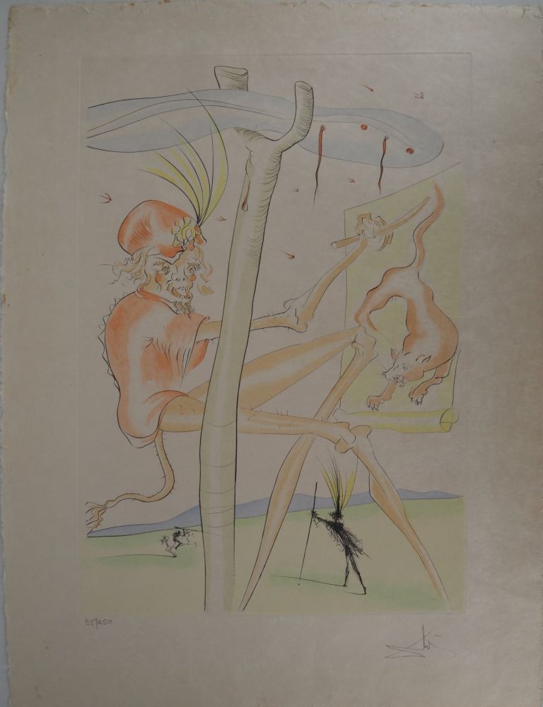 Gravure Dali - Le Singe et le Léopard