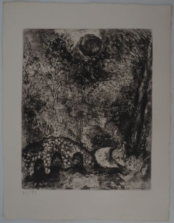 Gravure Chagall - Le soleil et les grenouilles
