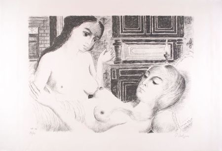 Lithographie Delvaux - Le Sommeil