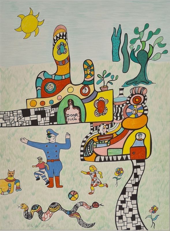 Lithographie De Saint Phalle - Le sortie de l'école 