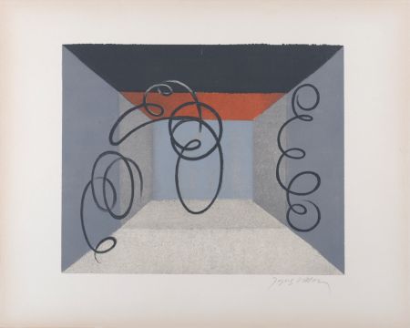 Lithographie Villon - Le Théâtre, 1962