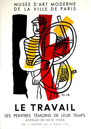 Lithographie Leger - Le Travail  Musee D'Art Moderne