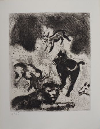 Gravure Chagall - Le vieux lion