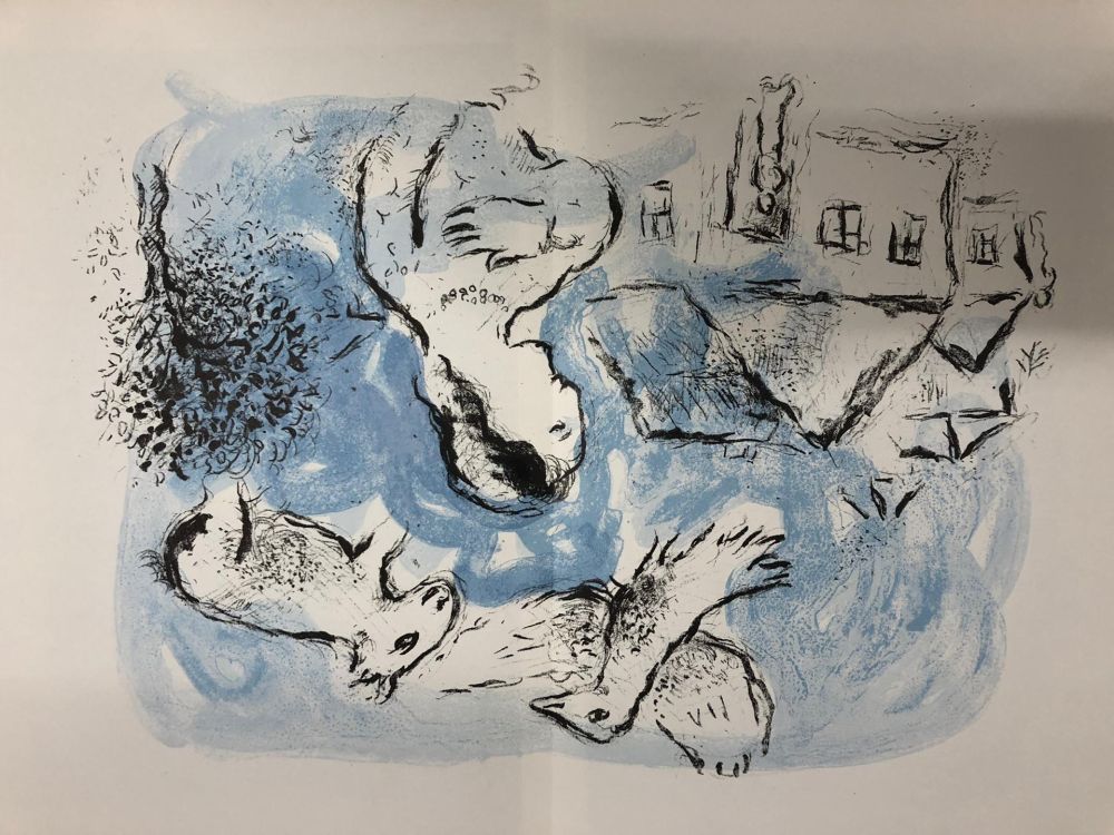 Lithographie Chagall - Le village