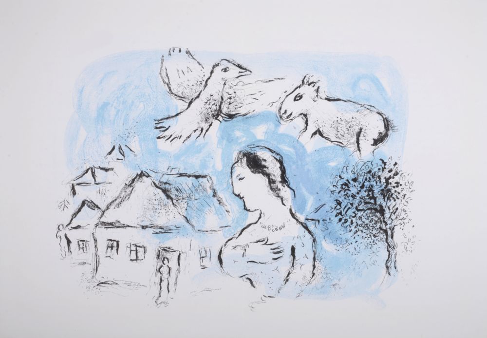 Lithographie Chagall - Le Village, 1977