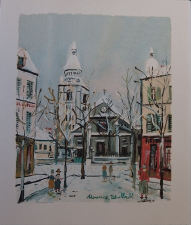 Pochoir Utrillo - Le Village inspire - Saint Pierre church in Montmartre