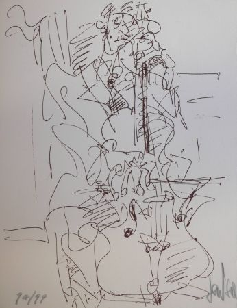 Lithographie Paul  - LE VILONCELLISTE / THE VIOLONCELLIST - Lithographie Originale / Original Lithography