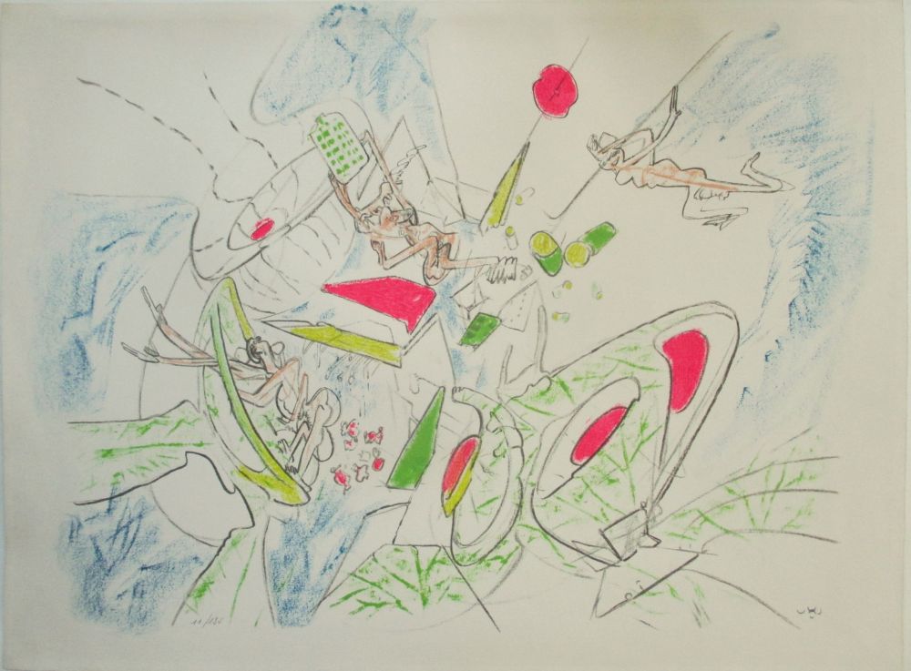 Lithographie Matta - Le visage inferieur