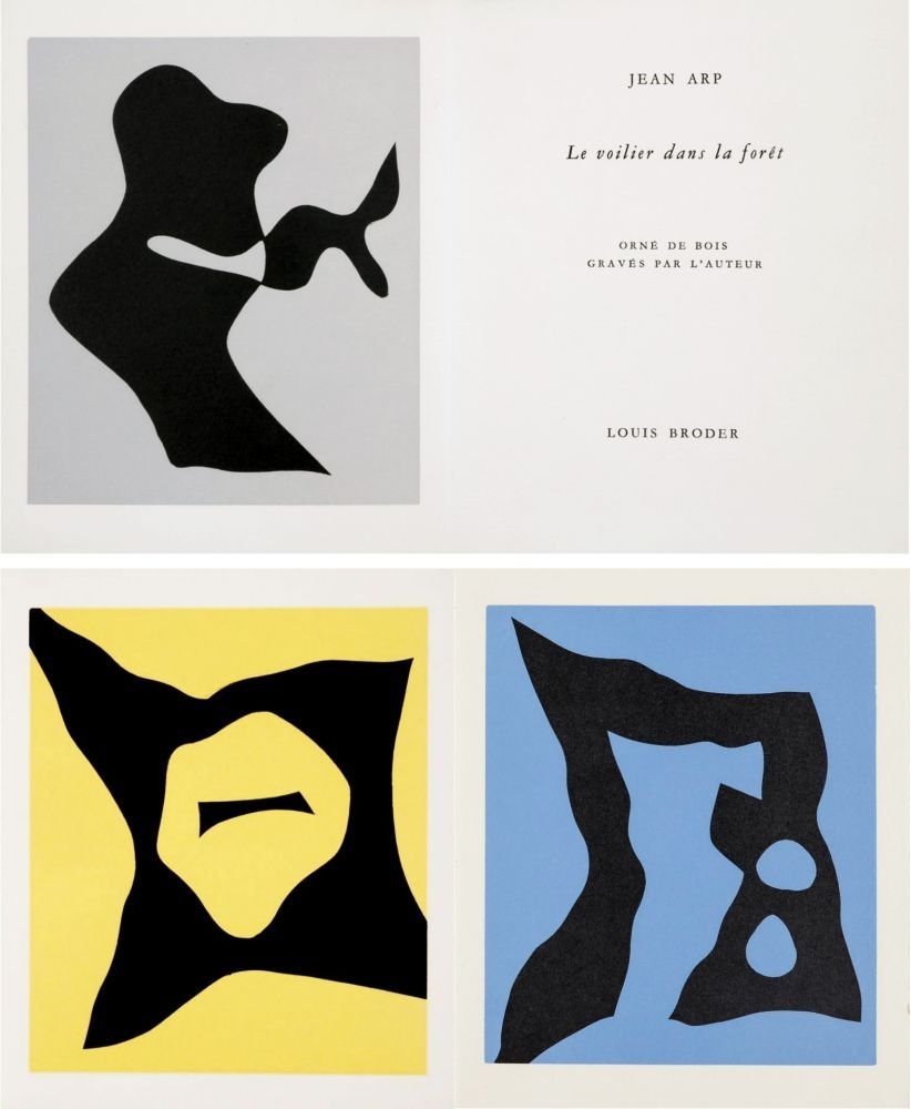 Livre Illustré Arp - LE VOILIER DANS LA FORÊT. 7 bois originaux (Broder 1957)
