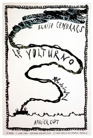 Affiche Alechinsky - Le Volturno, Blaise Cendrars, Pierre Alechinsky, 1990