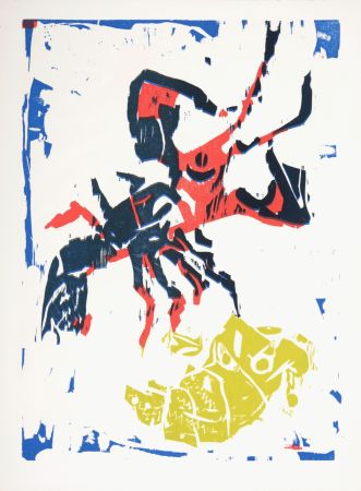 Gravure Sur Bois Lorjou - L'Ecrevisse, 1965