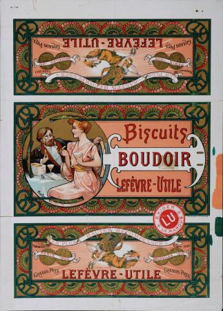 Lithographie Mucha - Lefèvre-Utile, Biscuits Boudoirs, c. 1900