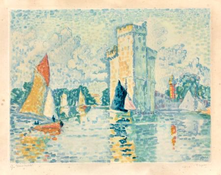 Aquatinte Signac - L’entrée du port de La Rochelle