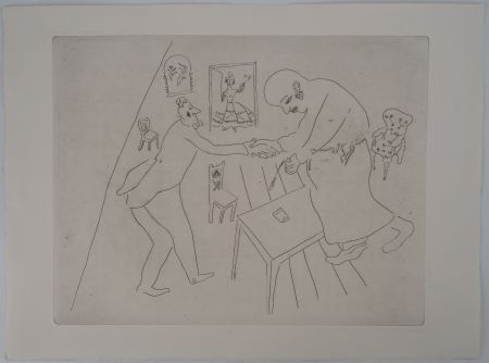 Gravure Chagall - Les adieux de Tchitchikov à Manilov