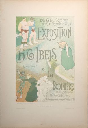 Lithographie Ibels - Les Affiches illustrées : Exposition H.G Ibels à la Bodinière, 1896