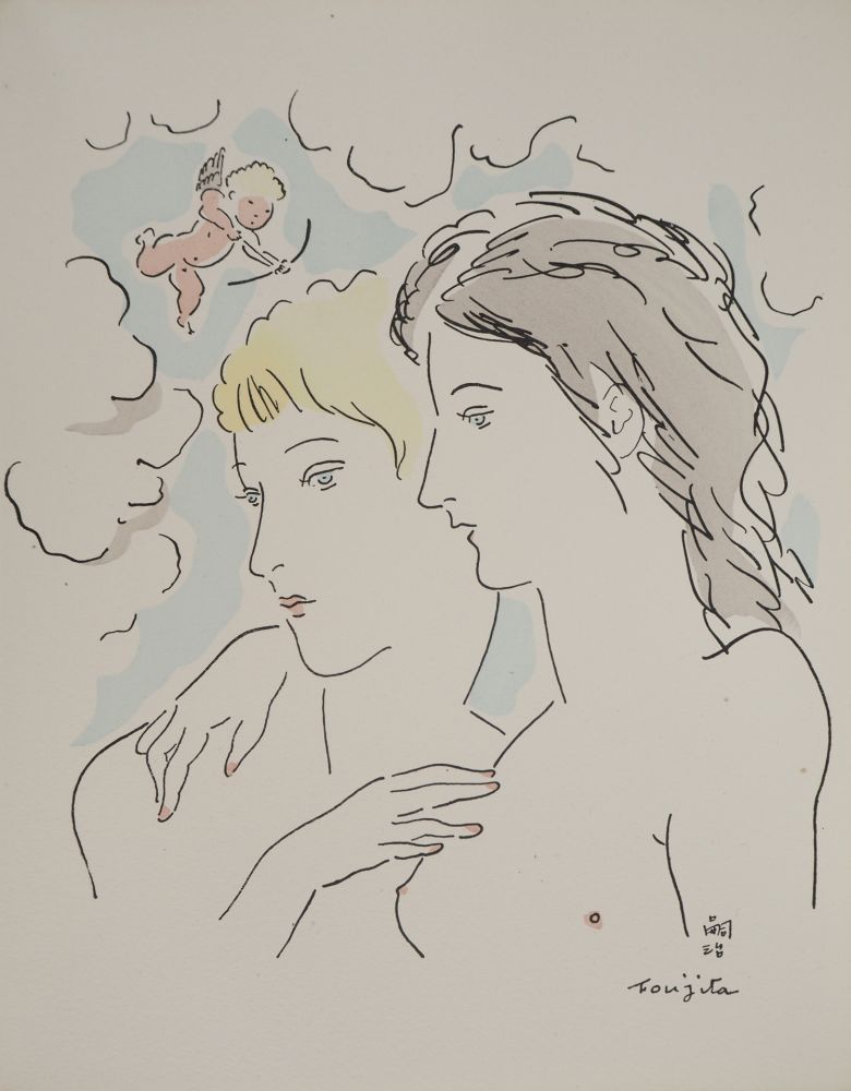 Gravure Foujita - Les amantes