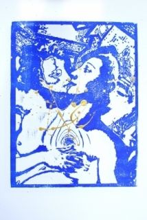 Gravure Sur Bois Leherpeur - Les Amants