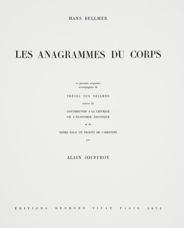 Livre Illustré Bellmer - Les Anagrammes du corps