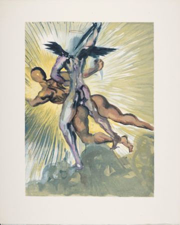 Gravure Sur Bois Dali - Les anges gardiens de la vallée, 1963