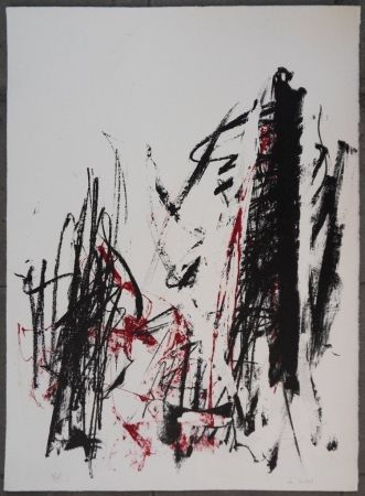 Lithographie Mitchell - Les arbres en rouge