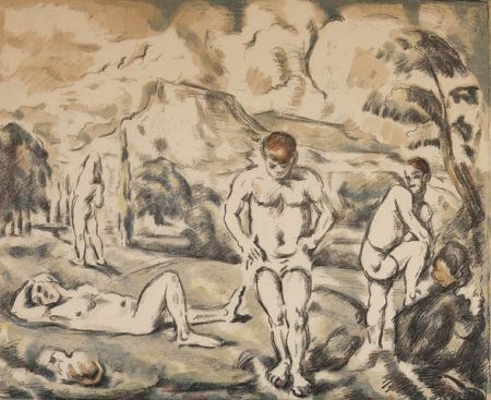 Lithographie Cezanne - Les baigneurs / The Bathers