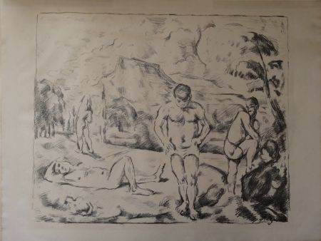 Lithographie Cezanne - Les Baigneurs / The Bathers (Large plate)