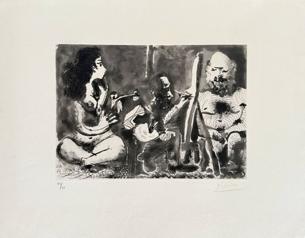 Aquatinte Picasso - Les bleus de Barcelone