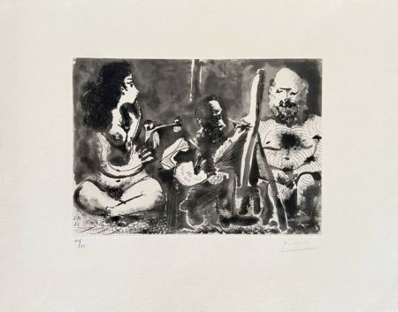 Aquatinte Picasso - Les bleus de Barcelone