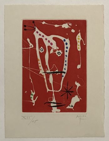 Gravure Miró - Les Brisants (Red)