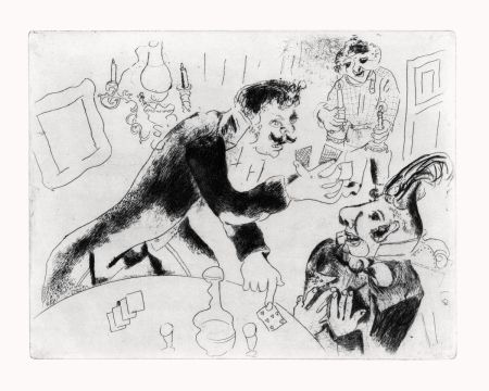 Eau-Forte Chagall - Les cartes à jouer
