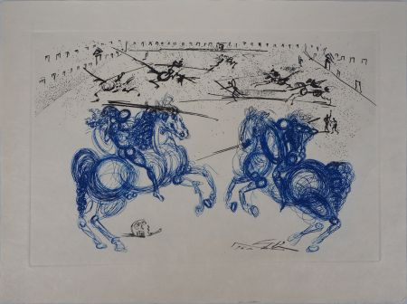 Gravure Dali - Les cavaliers bleus