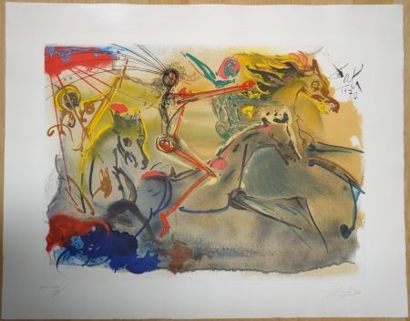 Lithographie Dali - Les cavaliers des l'Apocalypse