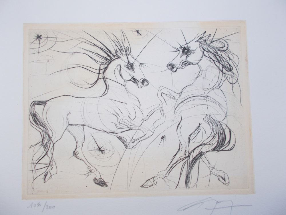Gravure Guiny - Les chevaux du printemps