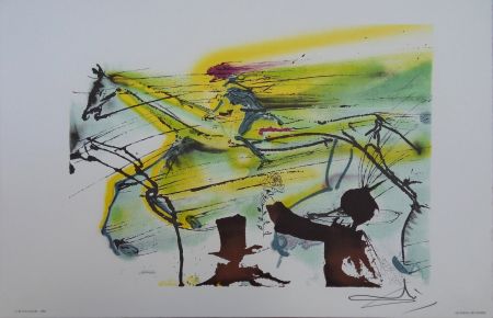 Lithographie Dali - Les Chevaux, le Cheval de Course