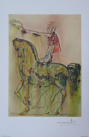 Lithographie Dali - Les Chevaux, Le Chevalier Romain