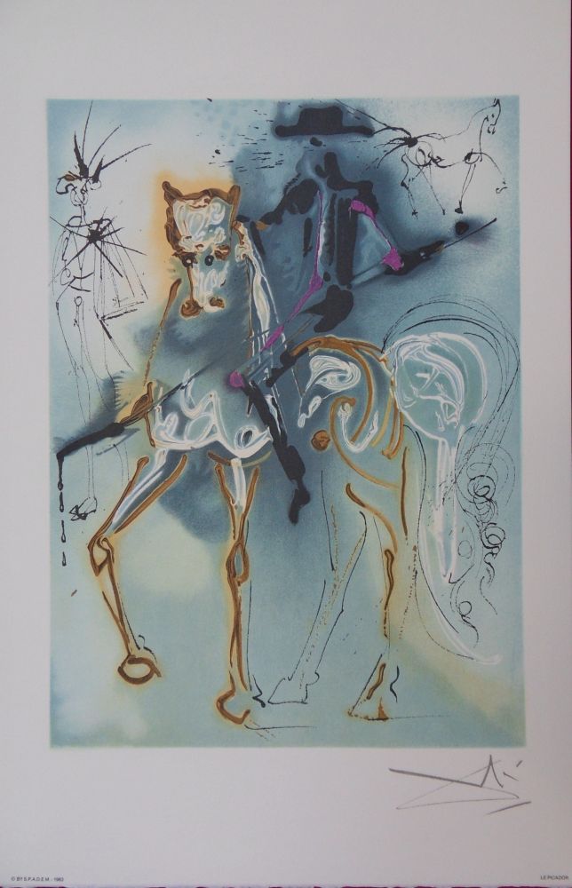 Lithographie Dali - Les Chevaux, Le Picador