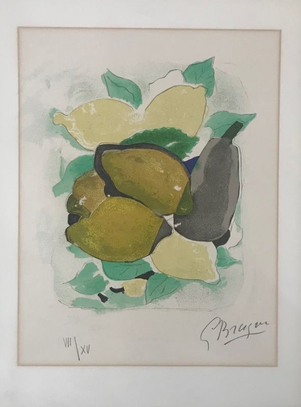 Lithographie Braque - Les Citrons 