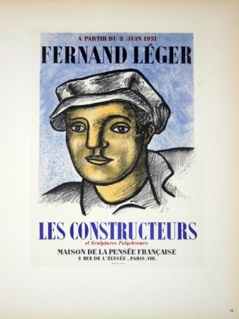 Lithographie Leger - Les Constructeurs Maison de la Pensée Française