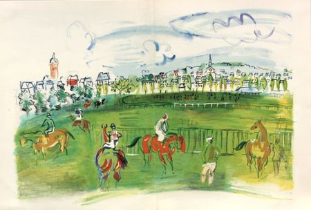 Lithographie Dufy - Les Côtes Normandes ,Les Courses