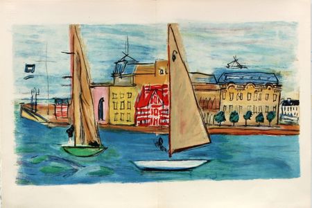 Lithographie Dufy - Les Côtes Normandes ,Les Régates