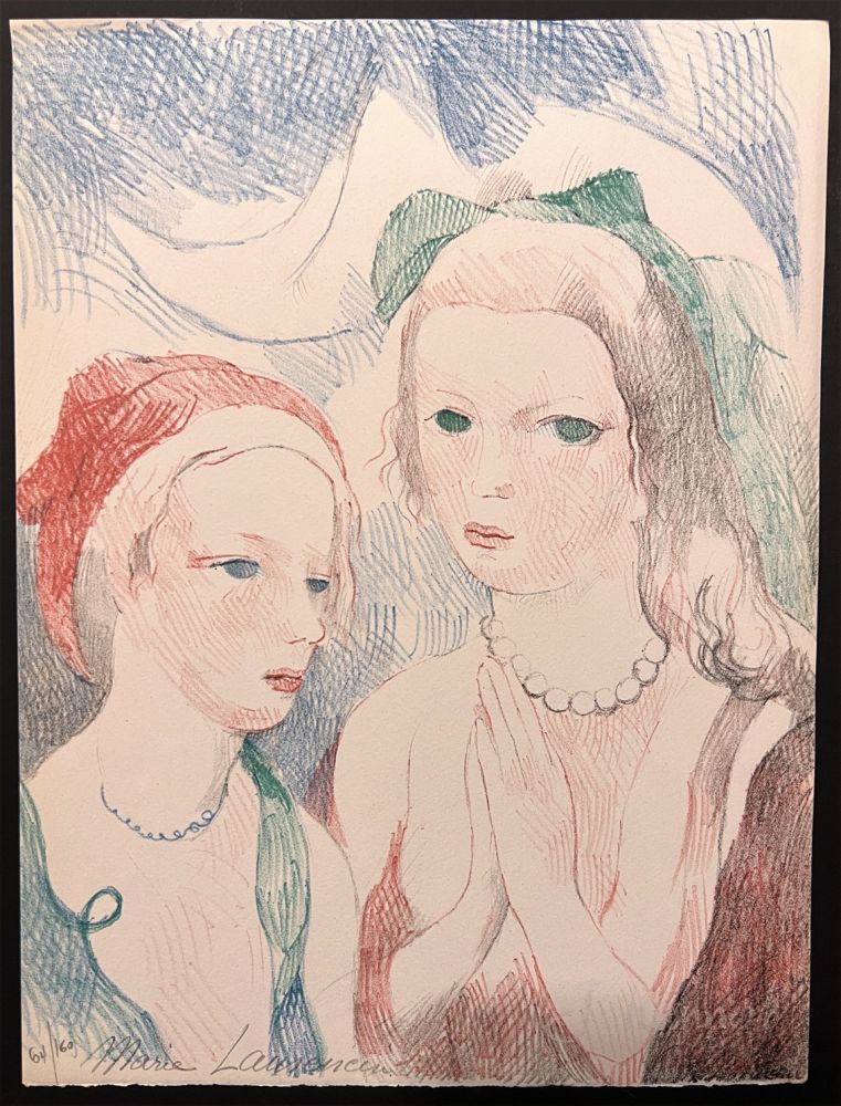 Lithographie Laurencin - LES DEUX AMIES. Lithographie originale signée pour 