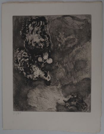 Gravure Chagall - Les deux coqs