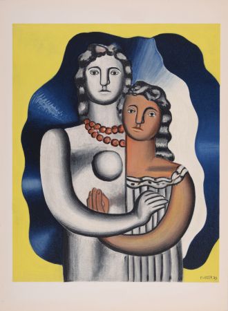 Lithographie Leger - Les deux figures, 1955