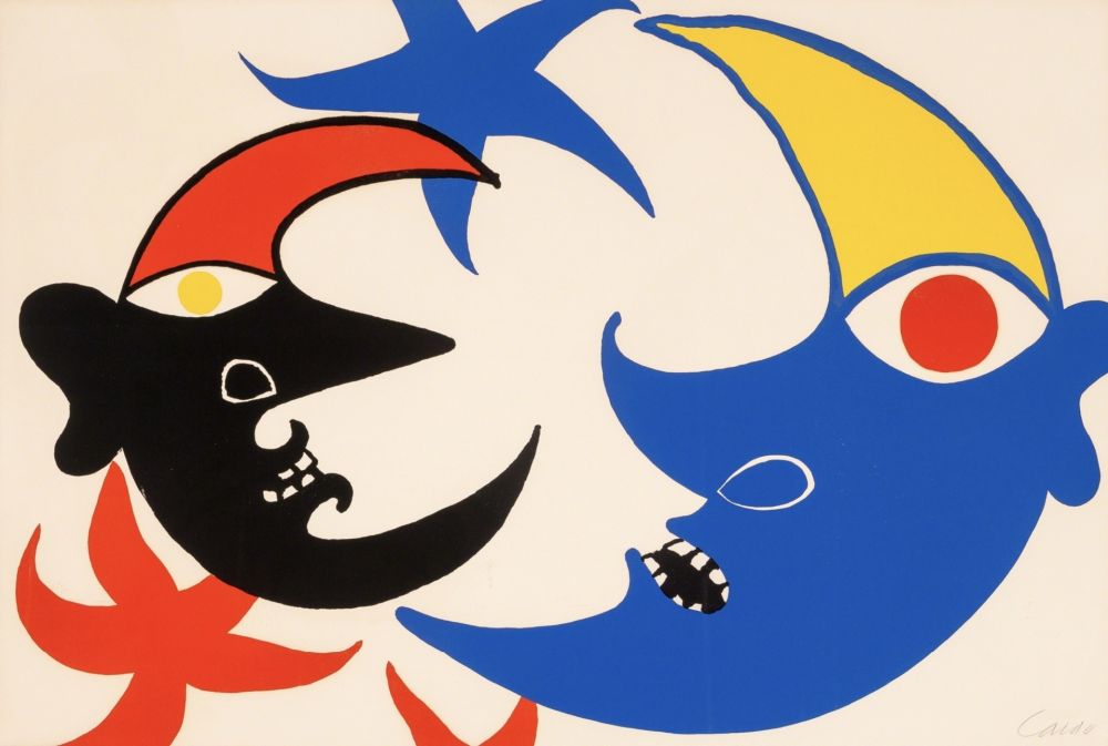 Lithographie Calder - Les Deux Lues