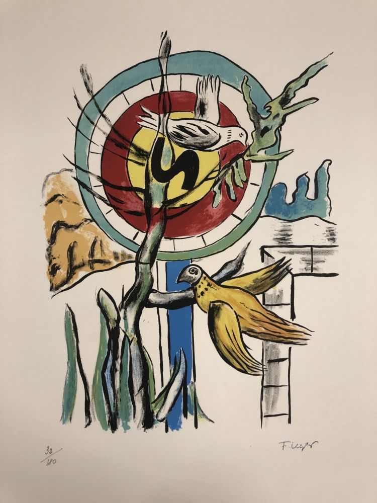 Lithographie Leger - Les Deux Oiseaux